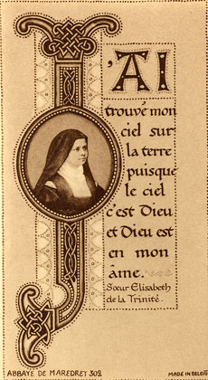 Image de dévotion à Elisabeth de la Trinité