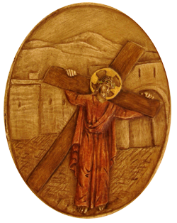 Jésus est chargé de sa croix